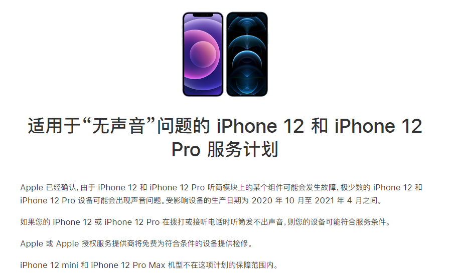 饶河苹果手机维修分享iPhone 12/Pro 拨打或接听电话时无声音怎么办 